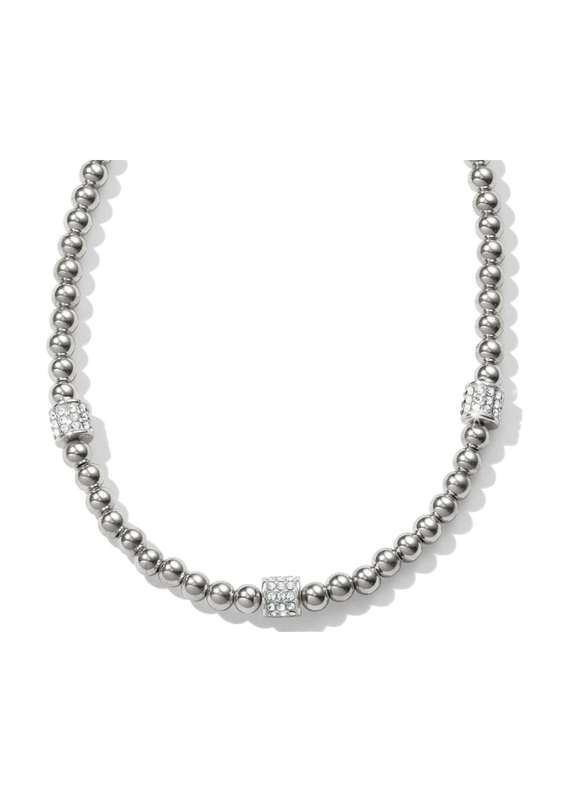 BRIGHTON Meridian Petite Beads Station Necklace Silver