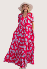 Sky Pink SS Print Dress