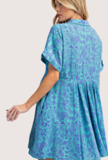 Aqua SS Ethnic Print Dress