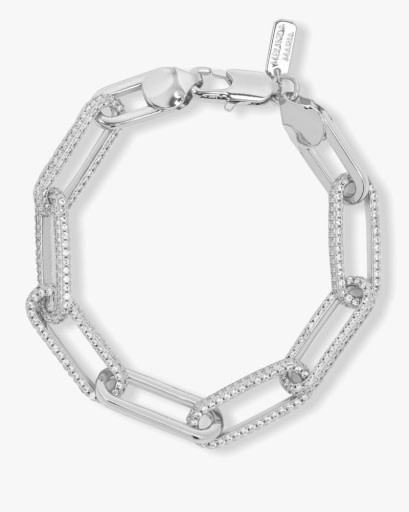 ブレスレット Side Pave Bar Bracelet #3926 Rhodium Plated CZ Bar, Micro Pave Bar, Bracelet Bar, CZ