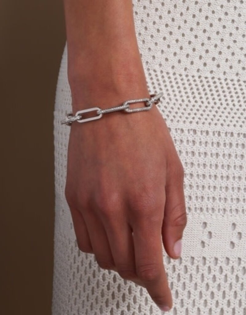 Melinda Maria Carrie Pave Chain Link Bracelet