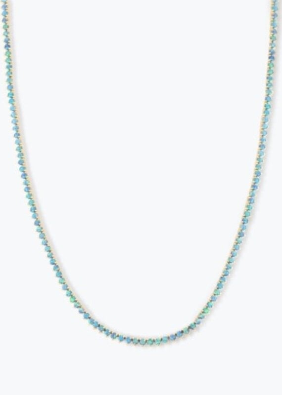 Melinda Maria Not Your Basic Blue Opal Tennis Necklace 16'