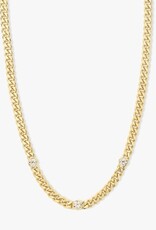 Melinda Maria Julian Triple Diamond Cuban Chain Necklace 18'