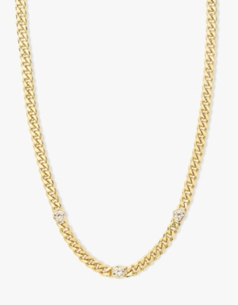 Melinda Maria Julian Triple Diamond Cuban Chain Necklace 18'