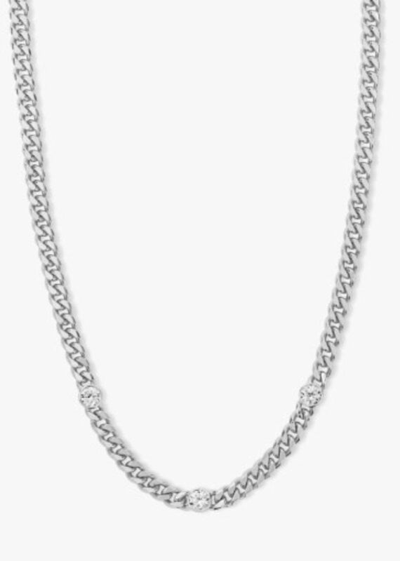 Melinda Maria Julian Triple Diamond Cuban Chain Necklace 16'