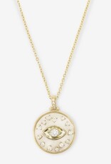 Melinda Maria Evil Eye Medallion Necklace