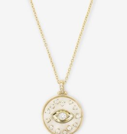 Melinda Maria Evil Eye Medallion Necklace