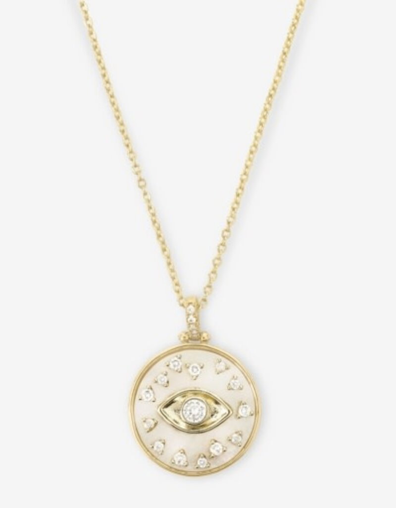 Melinda Maria Evil Eye Medallion Necklace