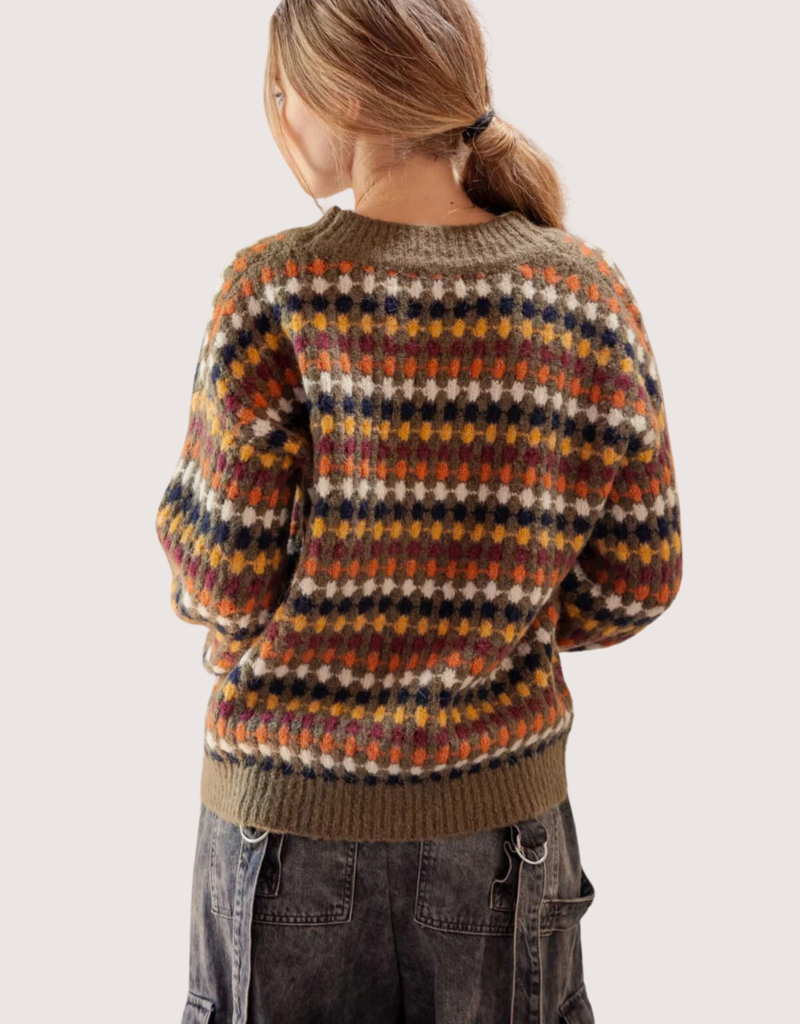 BLU PEPPER Multicolor Boyfriend Knit Cardigan