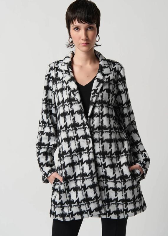 JOSEPH RIBKOFF Houndstooth Print Coat