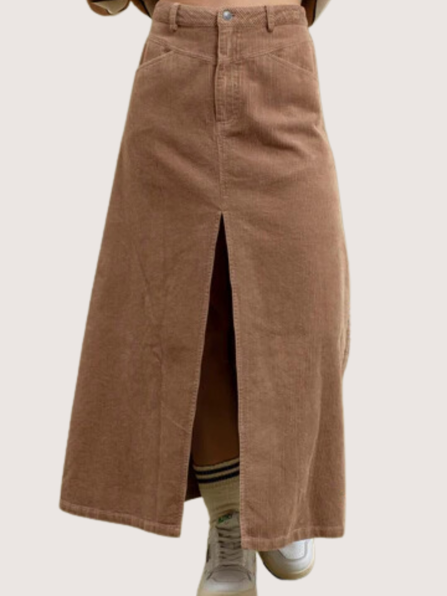 Corduroy skirt camel online