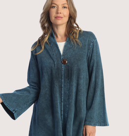 JESS & JANE Sapphire Mineral Washed Fleece Cardigan