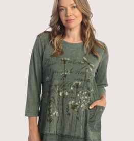 JESS & JANE Olive Campo Cotton Slub Tunic Top