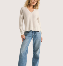 Z SUPPLY Lt. Oatmeal Wilder Cloud V-Neck Long Sleeve Top