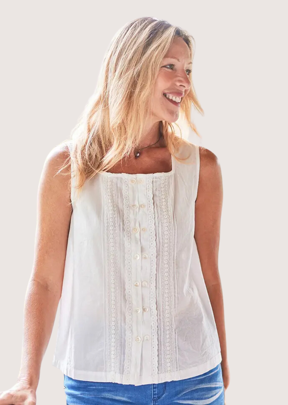 APRIL CORNELL White Bridget Camisole