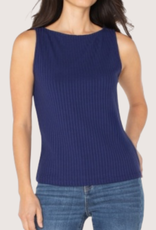 LIVERPOOL LOS ANGELES Sleeveless Boat Neck Rib Knit Top