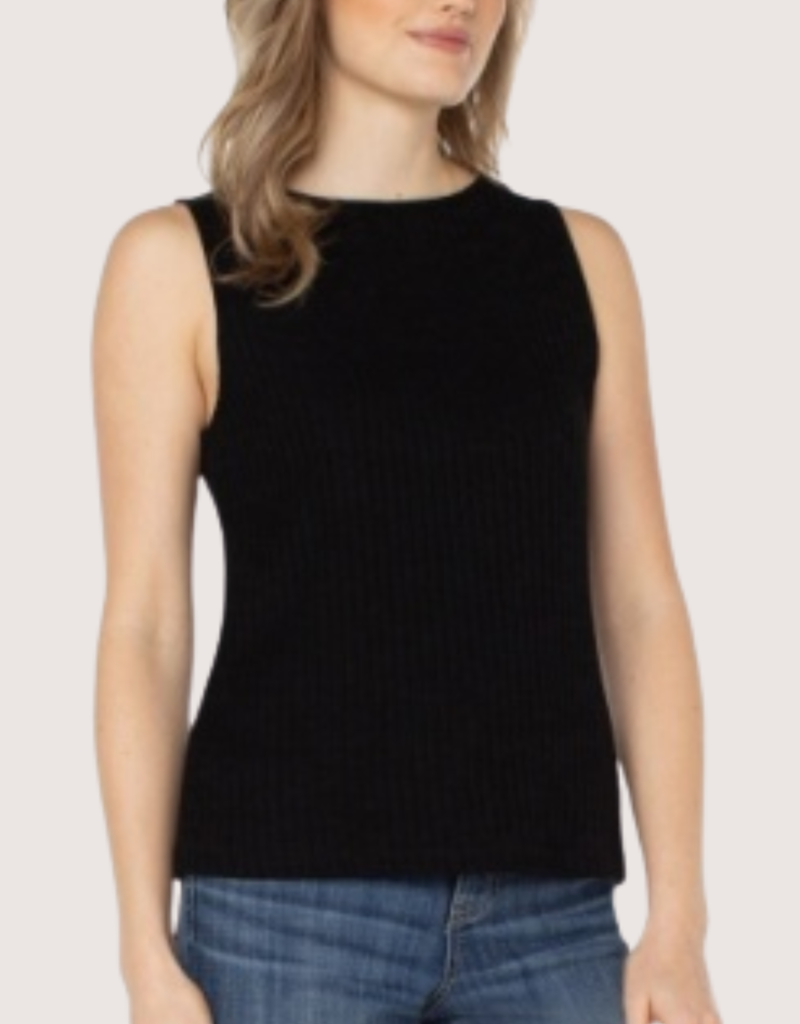 LIVERPOOL LOS ANGELES Sleeveless Boat Neck Rib Knit Top