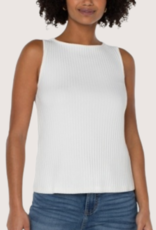 LIVERPOOL LOS ANGELES Sleeveless Boat Neck Rib Knit Top