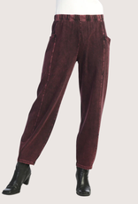JESS & JANE Wine Cotton Spandex Pants