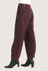 JESS & JANE Wine Cotton Spandex Pants