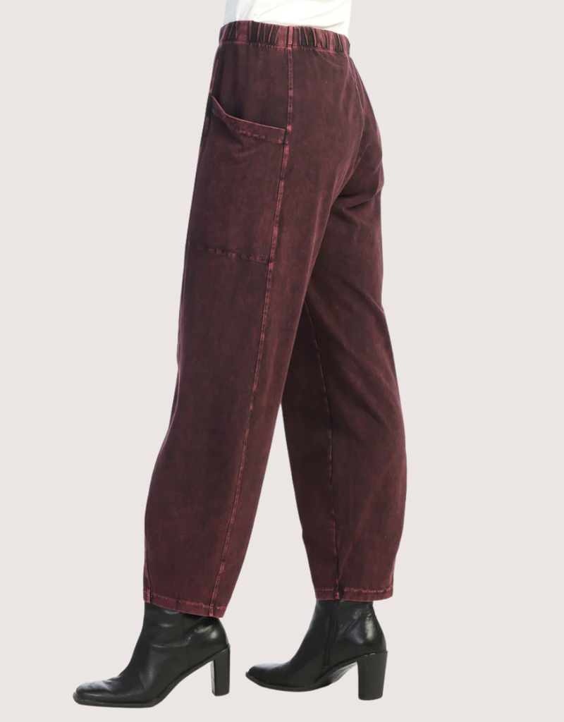 JESS & JANE Wine Cotton Spandex Pants