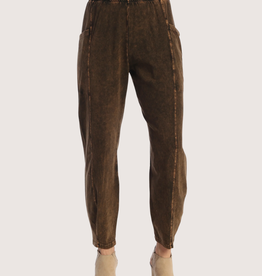 JESS & JANE Chocolate Cotton Spandex Pants
