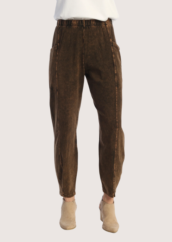 JESS & JANE Chocolate Cotton Spandex Pants