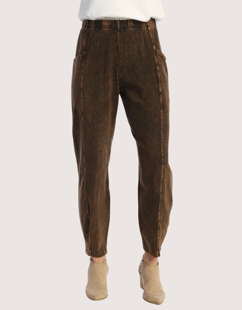 JESS & JANE Chocolate Cotton Spandex Pants