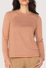 LIVERPOOL LOS ANGELES Long Slv Crew Neck Knit Top w/ Seaming