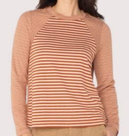 LIVERPOOL LOS ANGELES Long Slv Crew Neck Knit Top w/ Seaming