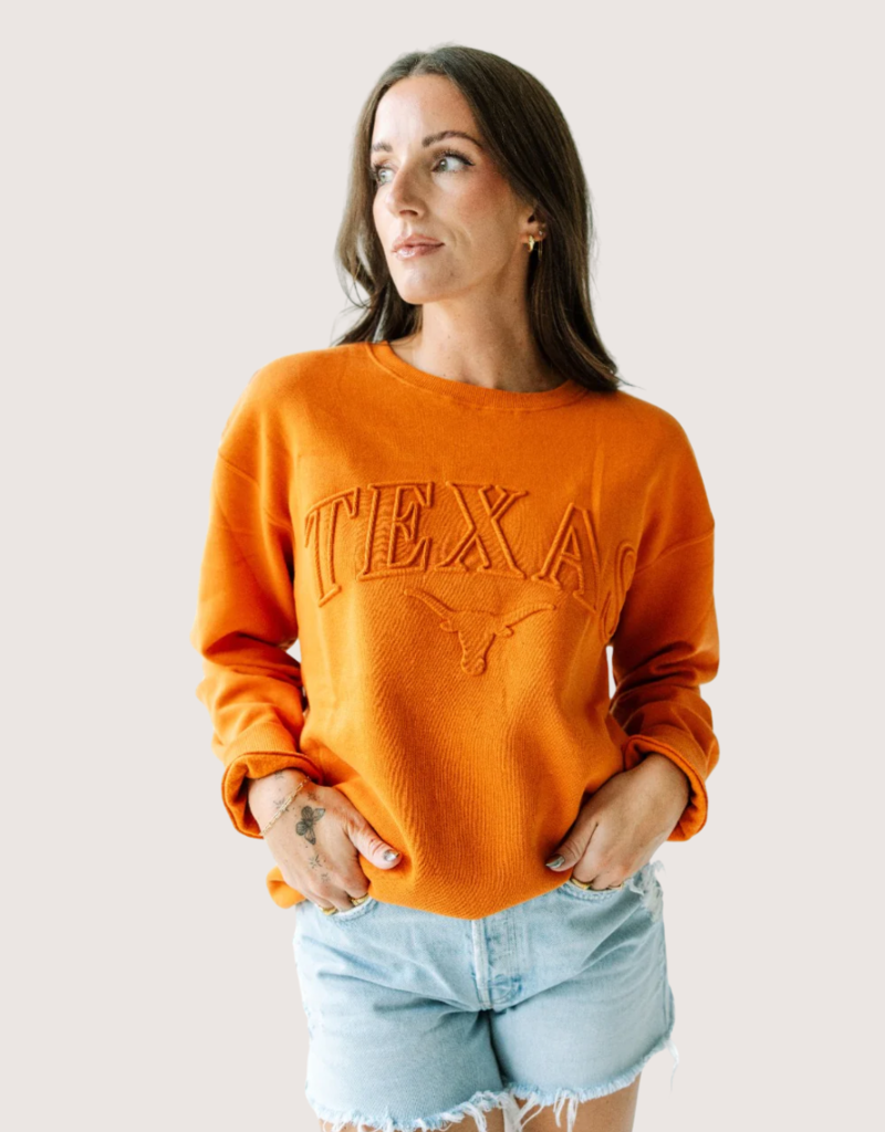 GAMEDAY SOCIAL Texas Embossed Crew Pullover
