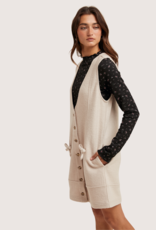 WISHLIST Tweed Button Mini Dress Oatmeal