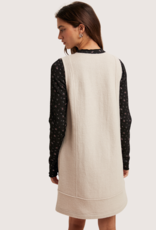 WISHLIST Tweed Button Mini Dress Oatmeal