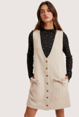 WISHLIST Tweed Button Mini Dress Oatmeal