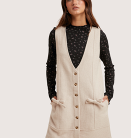 WISHLIST Tweed Button Mini Dress Oatmeal