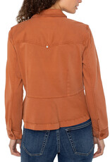 LIVERPOOL LOS ANGELES Peplum Hem Trucker Jacket