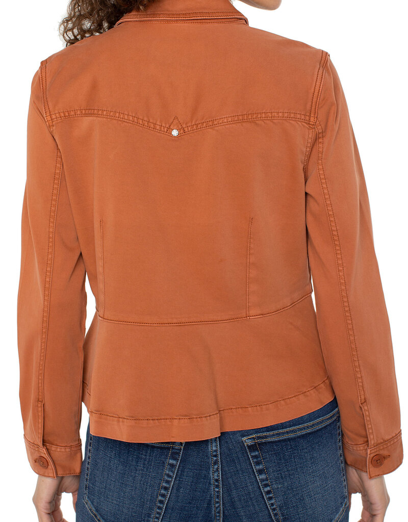 LIVERPOOL LOS ANGELES Peplum Hem Trucker Jacket