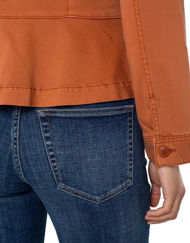 LIVERPOOL LOS ANGELES Peplum Hem Trucker Jacket