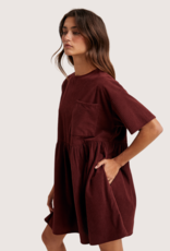 WISHLIST Corduroy Mini Dress Burgundy