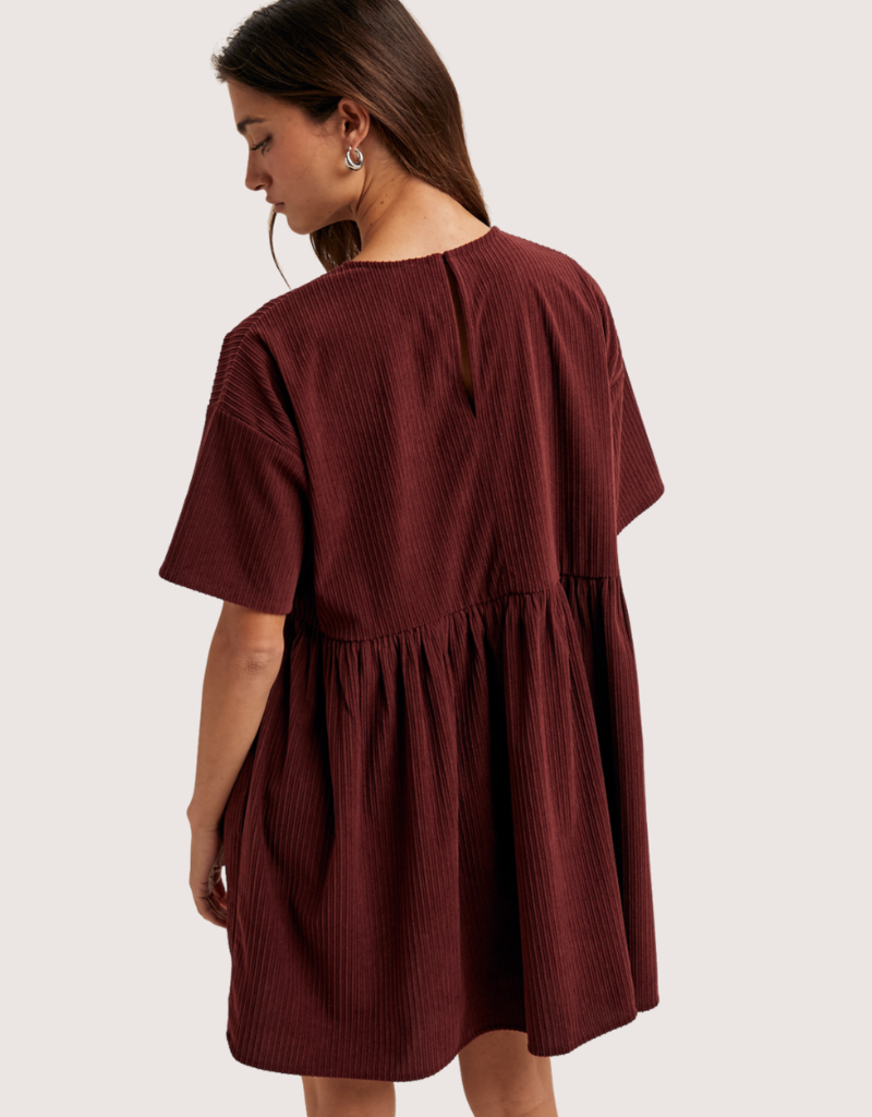 WISHLIST Corduroy Mini Dress Burgundy