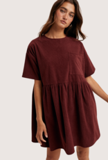 WISHLIST Corduroy Mini Dress Burgundy