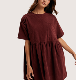 WISHLIST Corduroy Mini Dress Burgundy
