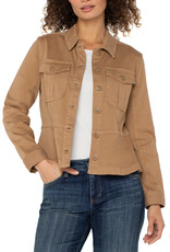 LIVERPOOL LOS ANGELES Peplum Hem Trucker Jacket