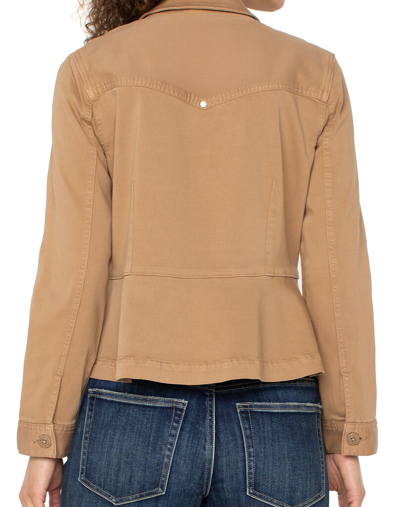 LIVERPOOL LOS ANGELES Peplum Hem Trucker Jacket