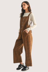 WISHLIST Leopard Button-Up Denim Overall