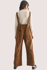 WISHLIST Leopard Button-Up Denim Overall