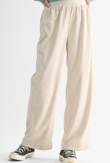 WISHLIST Elastic Waistband Ecru Corduroy Pants