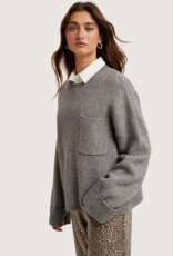 WISHLIST Oversized Drop Shoulder Knit Sweater Grey