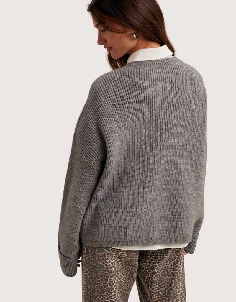 WISHLIST Oversized Drop Shoulder Knit Sweater Grey