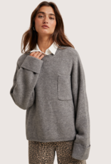 WISHLIST Oversized Drop Shoulder Knit Sweater Grey